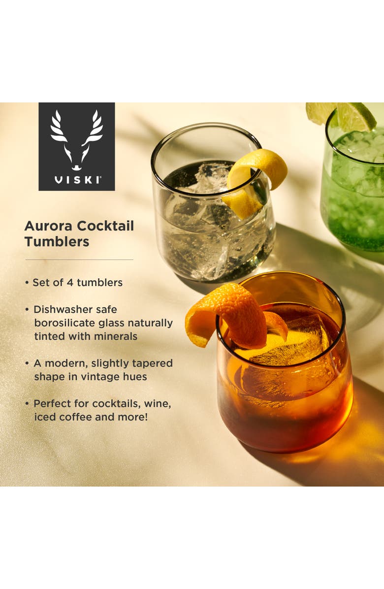 Viski Aurora Cocktail Tumblers, Alternate, color, Assorted