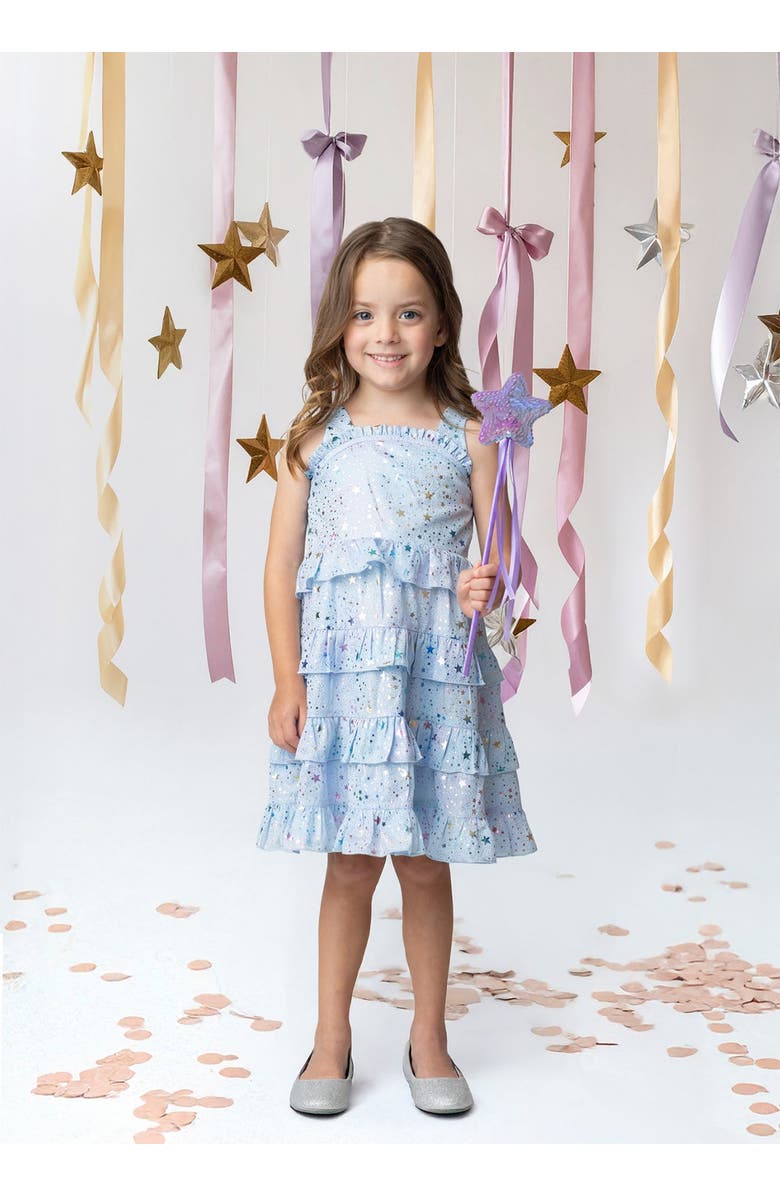 Isobella & Chloe Starry Glitters Tank Dress, Alternate, color, Blue