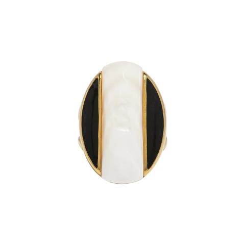 Saraswati Mother of Pearl Boundaries Ring