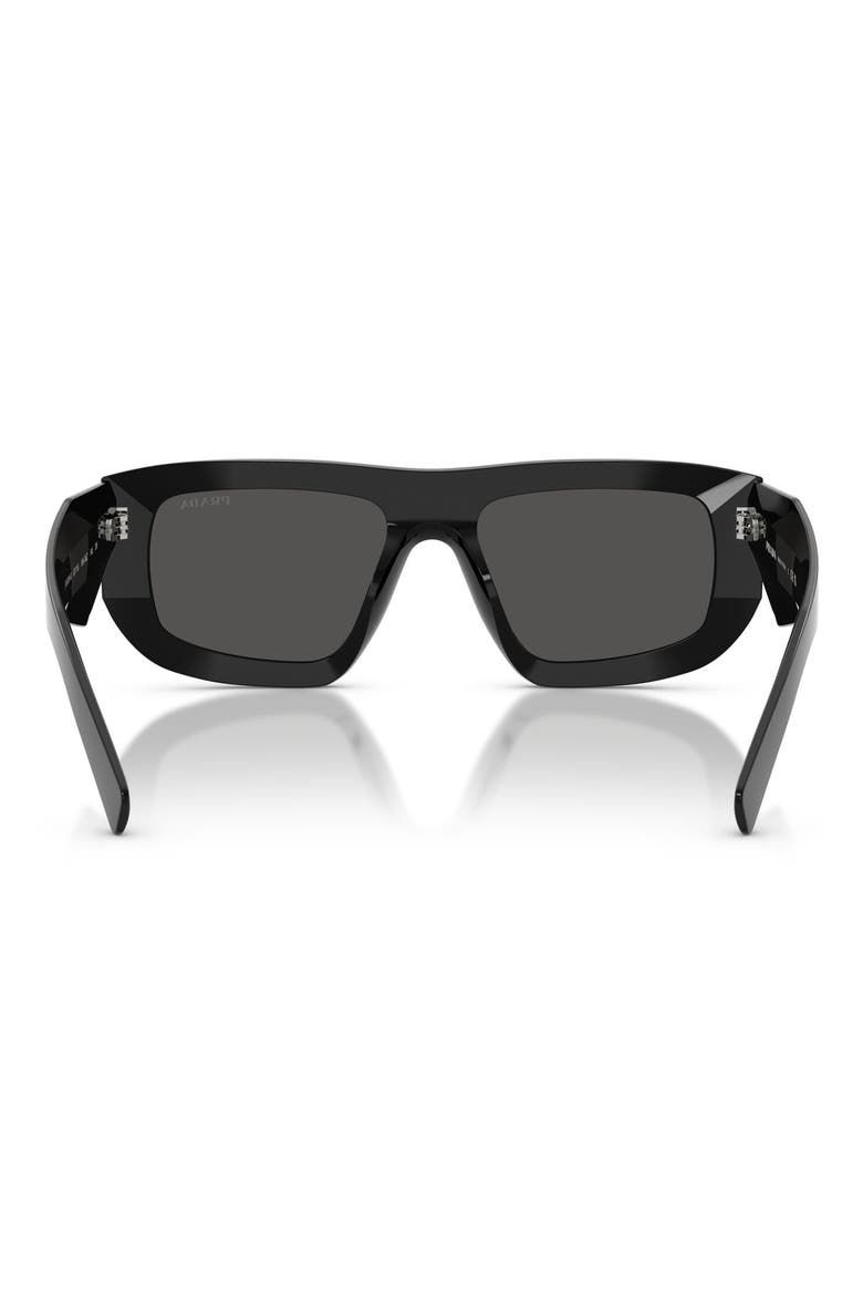 53mm Irregular Sunglasses, Alternate, color, BLACK / DARK GREY