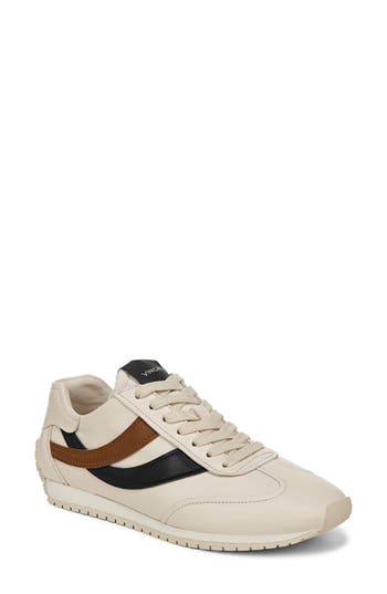 Shop Vince Oasis Runner Sneaker In Flax/elm Wood/blue Ink