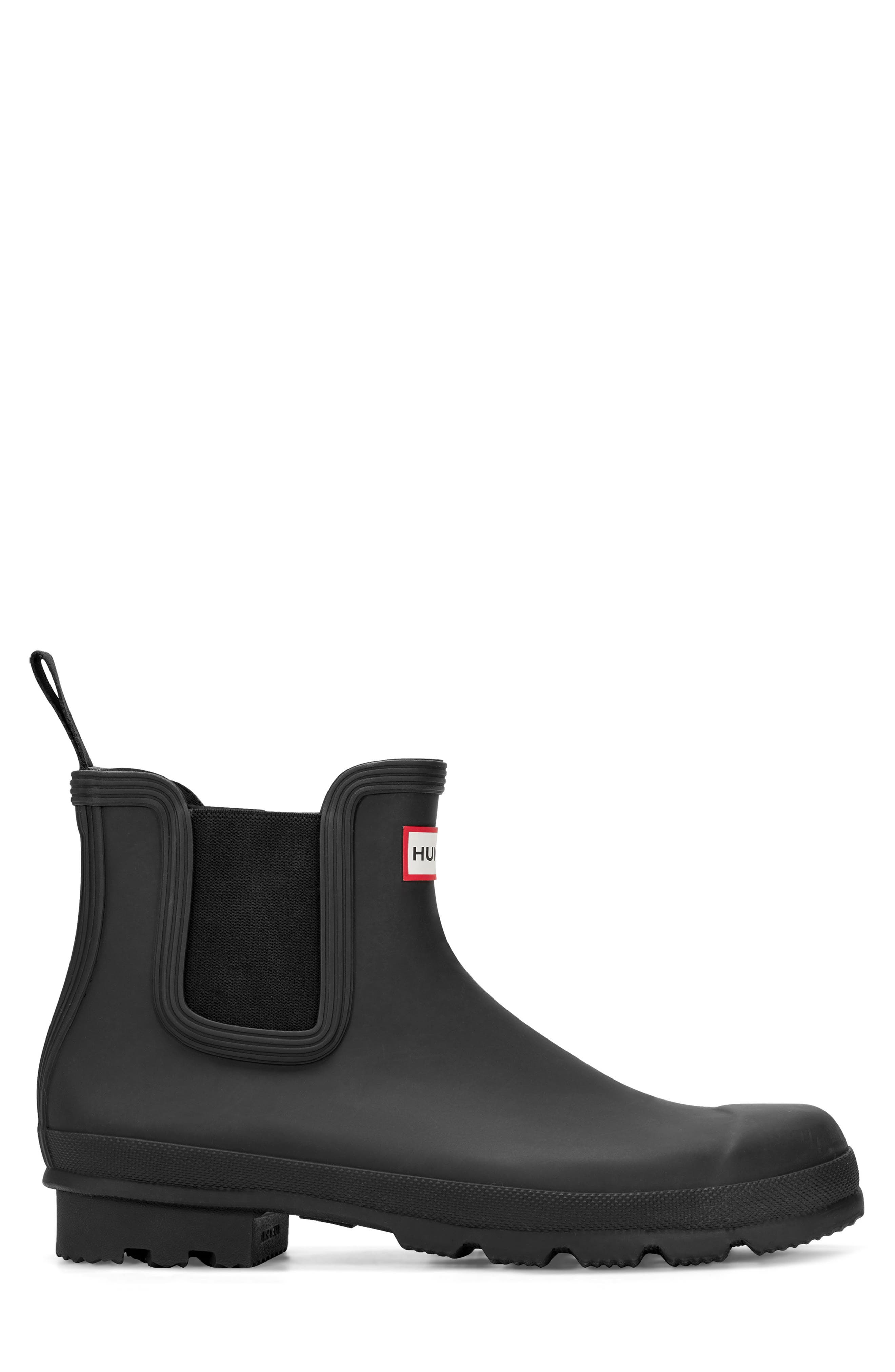 Hunter Original Waterproof Chelsea Rain Boot, Alternate, color, Black/Black