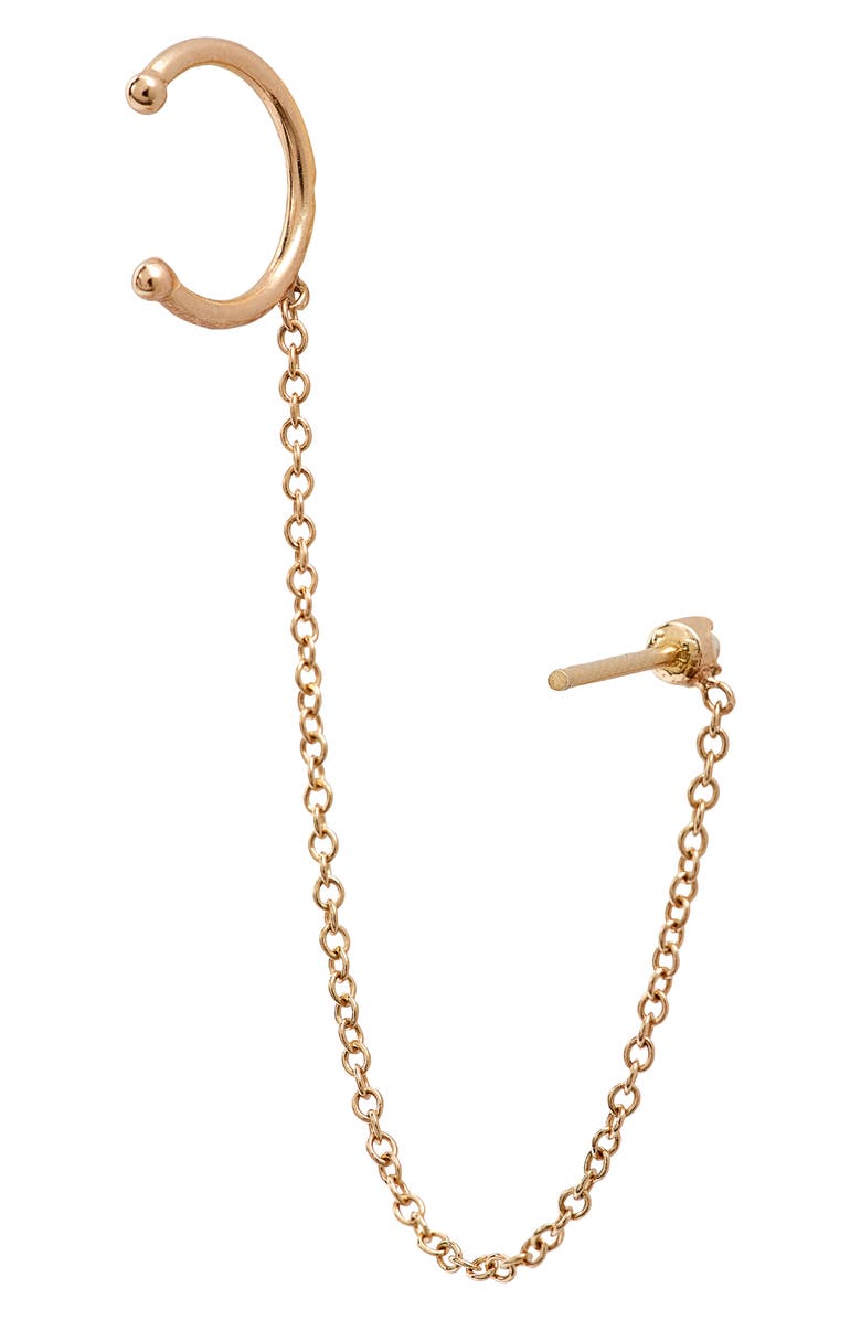 Zoë Chicco Chained Stud & Ear Cuff, Alternate, color, 
