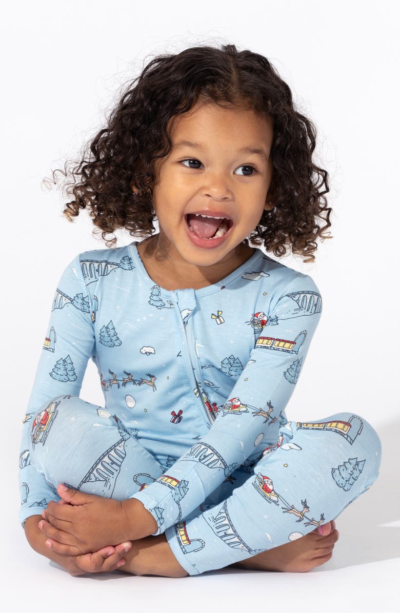 Bellabu Bear Kids' Polar Express Convertible Footie Pajamas, Alternate, color, 