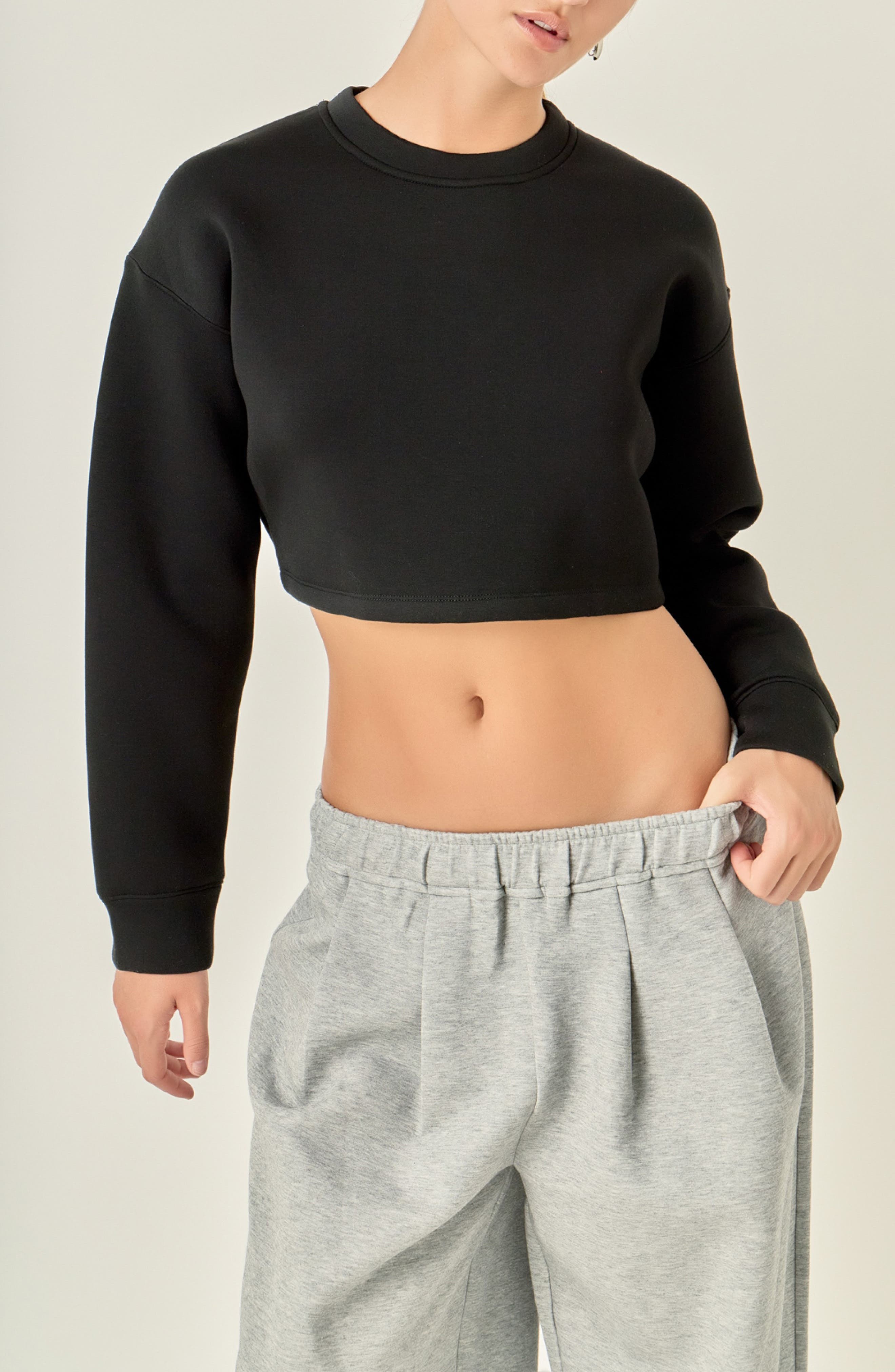 Cropped Pullover Sweatshirt
