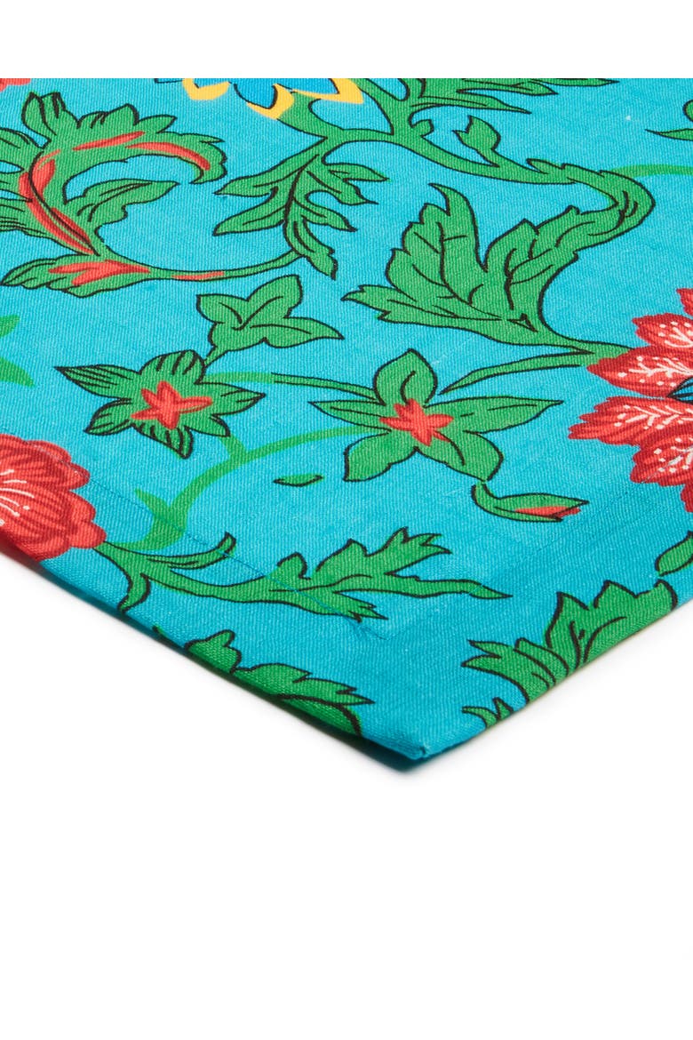 Small Tablecloth (180X180) Dragon Flower Turche Turquoise, Alternate, color, Dragon Flower Turche Turquoise