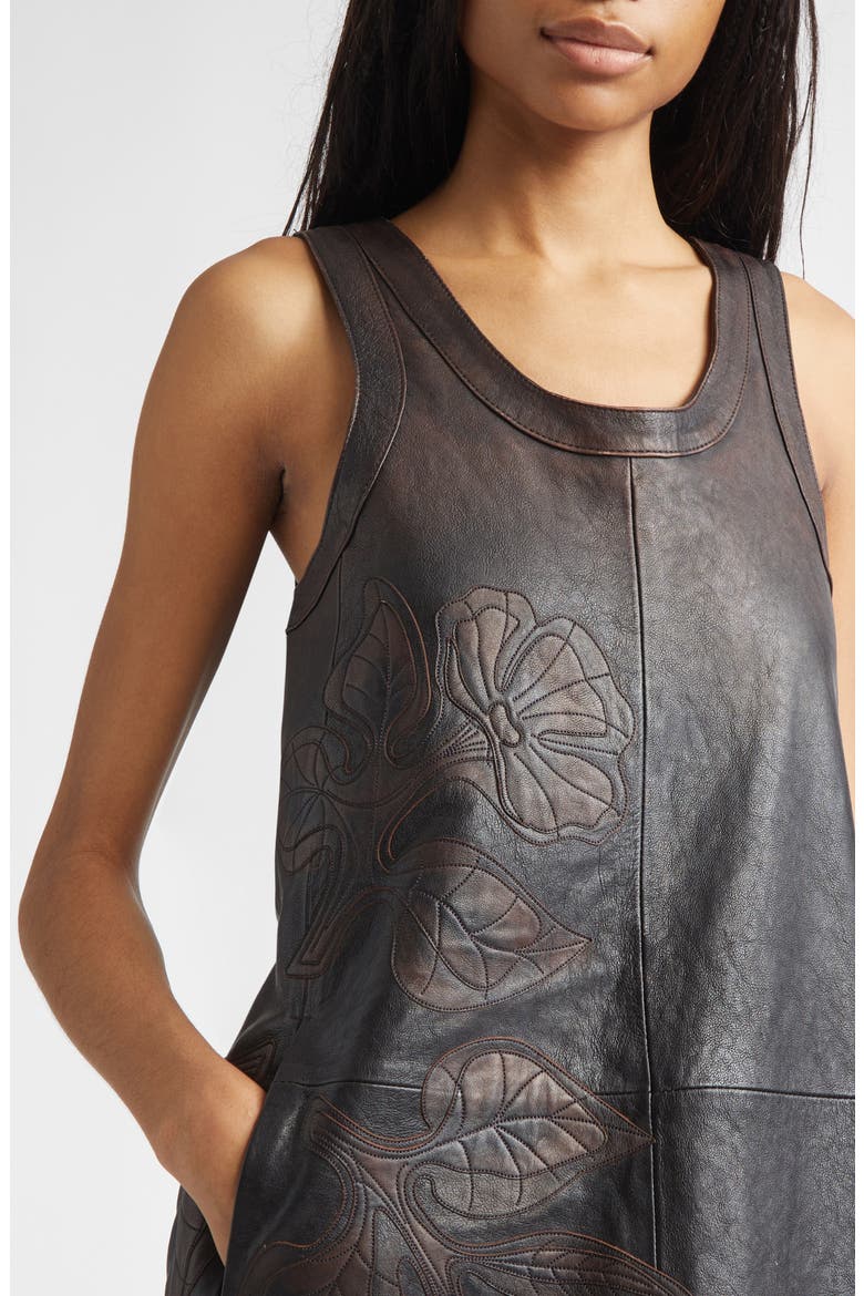 Journey Patsy Appliqué Leather Minidress, Alternate, color, PORT ROYALE