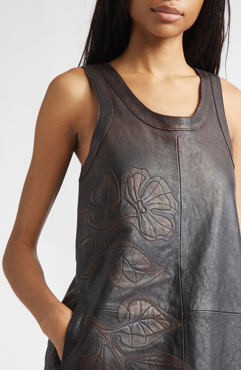 Golden Goose Journey Patsy Appliqué Leather Minidress, Alternate, color, Port Royale