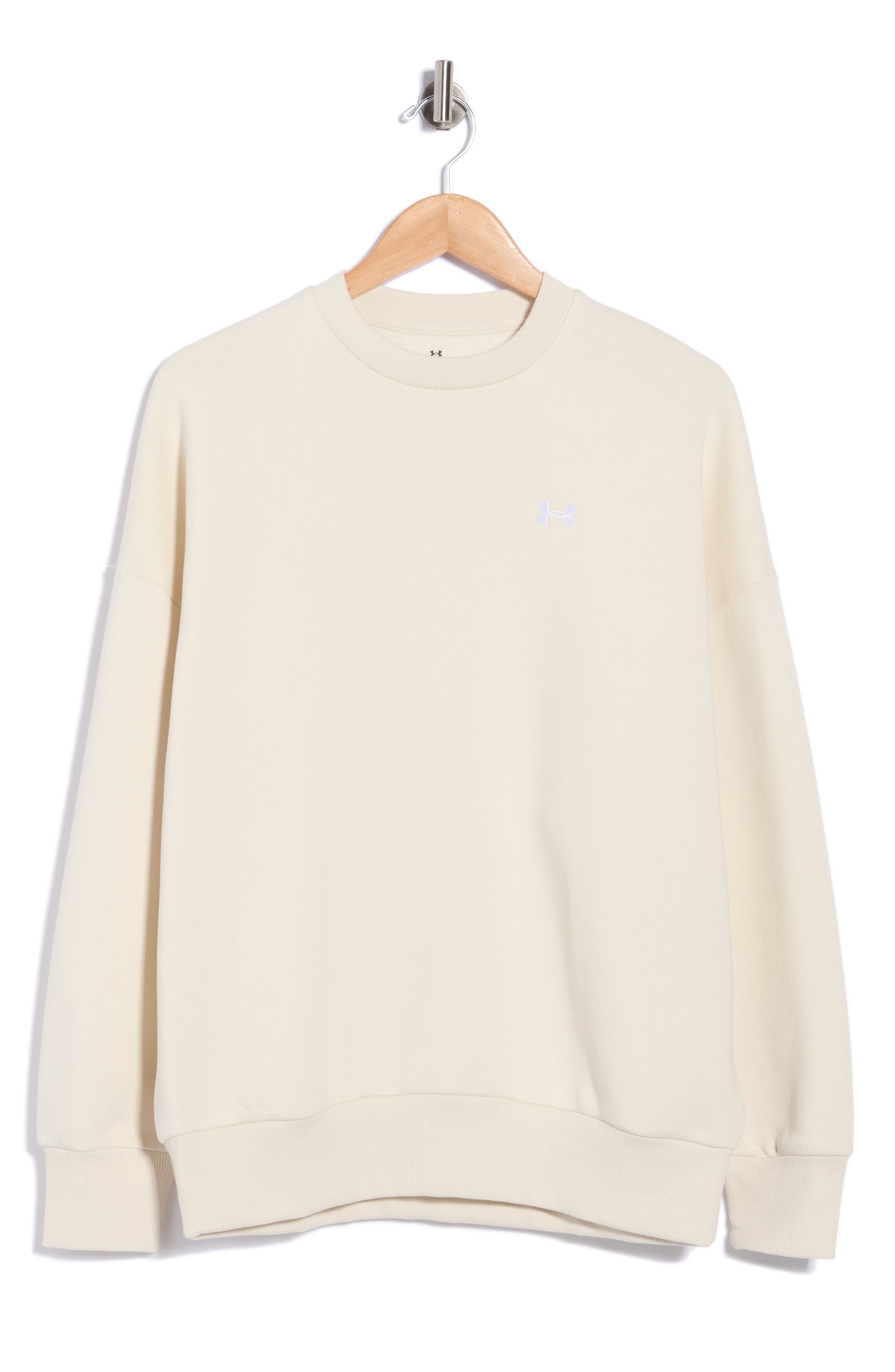 Under Armour Rival Fleece Oversized Crewneck Sweatshirt In Brn