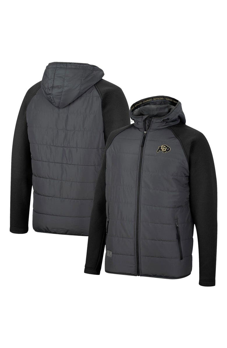 COLOSSEUM Men's Colosseum Charcoal/Black Colorado Buffaloes Good On You Raglan Full-Zip Jacket, Main, color,