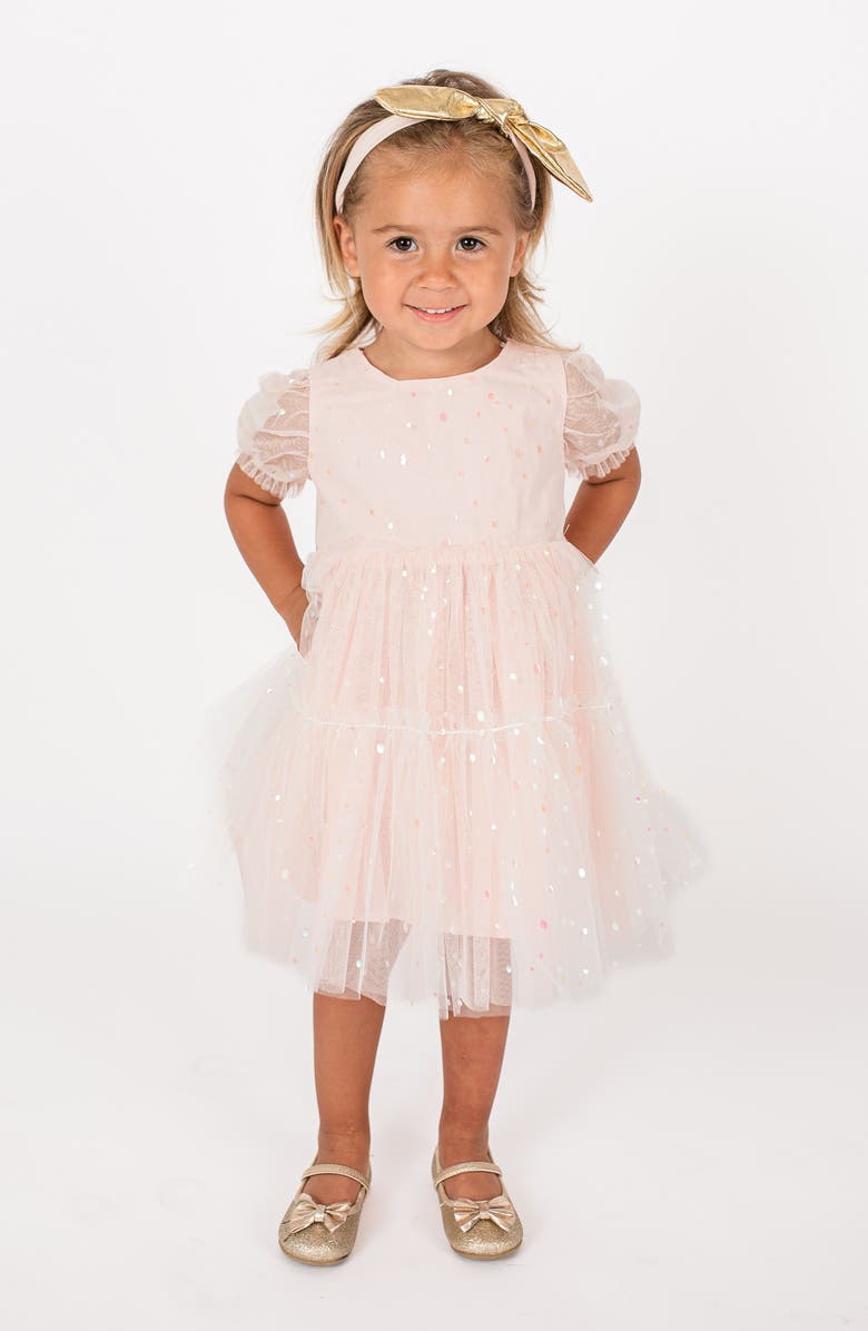 Popatu Kids' Paillette Accent Tiered Tulle Party Dress, Alternate, color, 