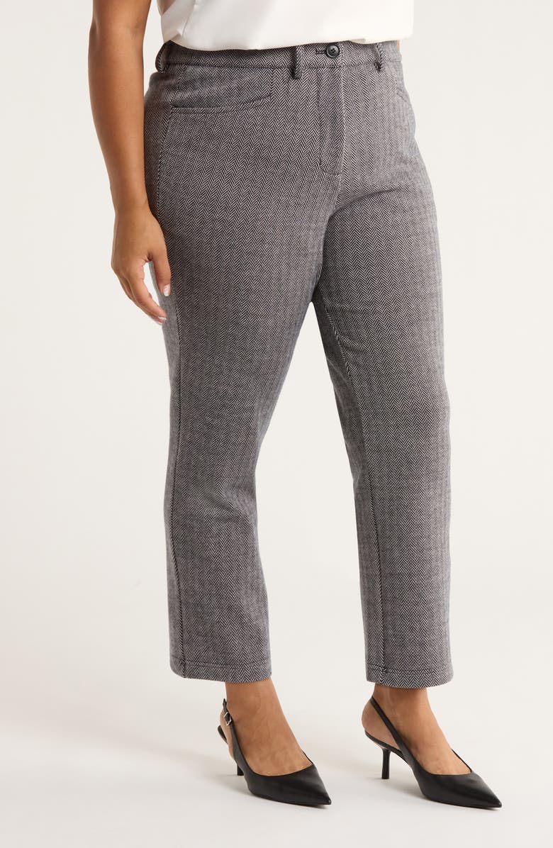 Universal Standard High Waist Stretch Ponte Cigarette Pants, Alternate, color, Herringbone Tweed
