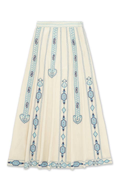 Nicea Bi-Color Embroidery Skirt