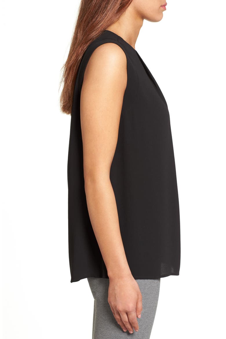 Pleat Front Blouse, Alternate, color, RICH BLACK