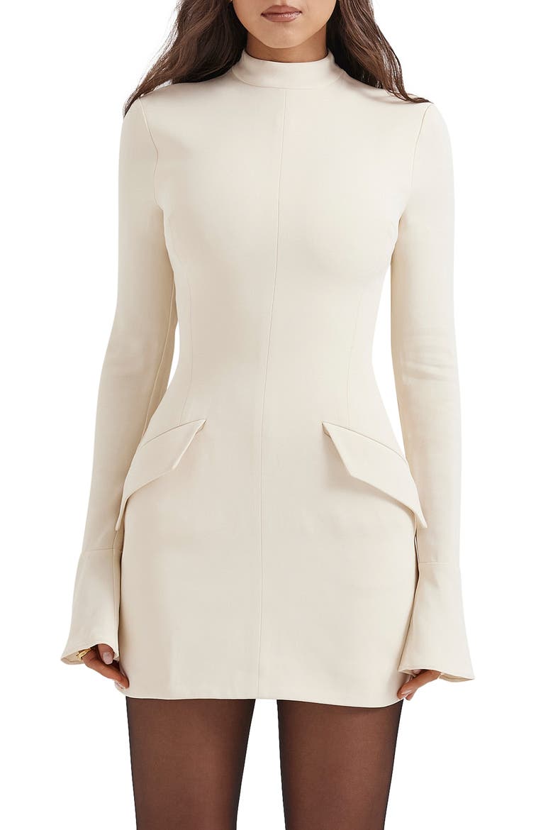 Mahalia Long Sleeve Minidress, Alternate, color, VINTAGE CREAM