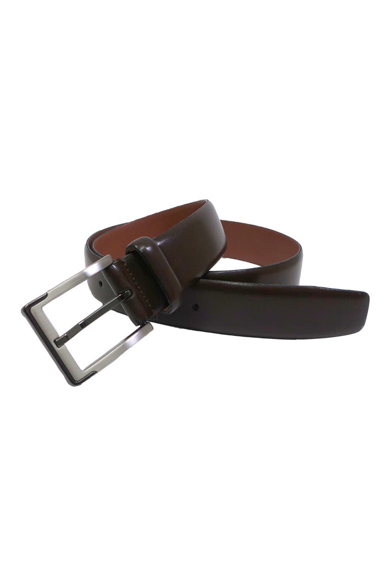 Leather Belt, Main, color, BROWN