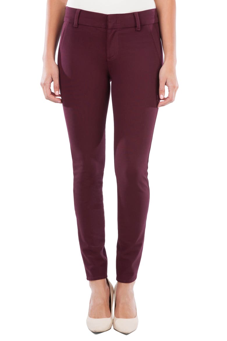 Mia Ponte Ankle Pants, Main, color, PORT WINE