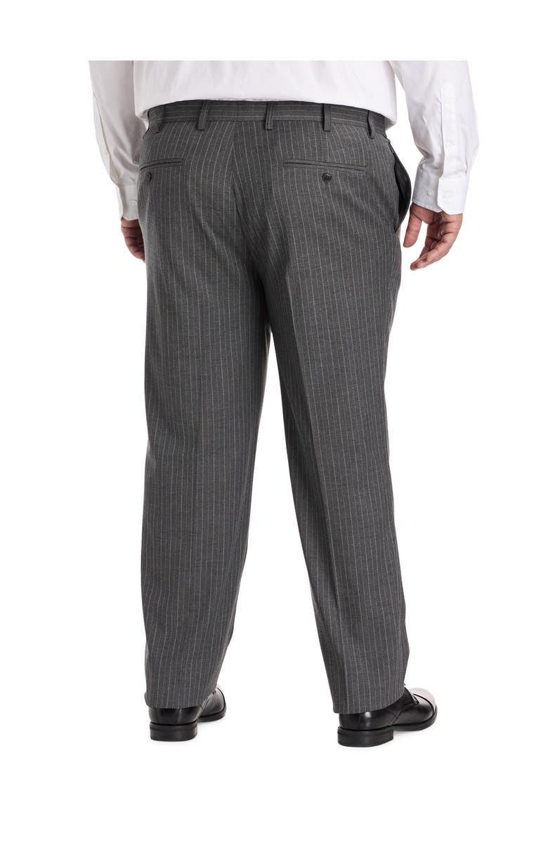Oak Hill by DXL Big & Tall  Waist Relaxer Pinstripe Suit Pants, Alternate, color, Grey