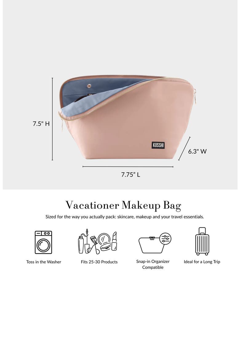Vacationer Makeup Bag, Alternate, color, HOT PINK/ TEAL