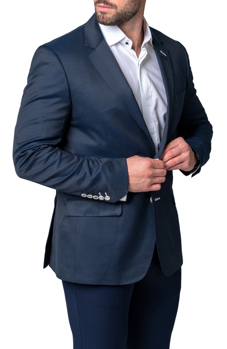 Maceoo Socrates Ponton Blue Geo Pattern Sport Coat, Alternate, color, Blue