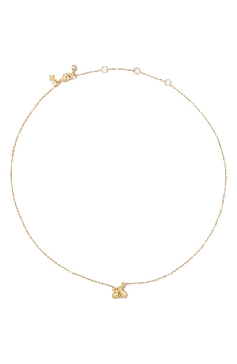 Kate Spade New York bunny pendant necklace, Alternate, color, Gold