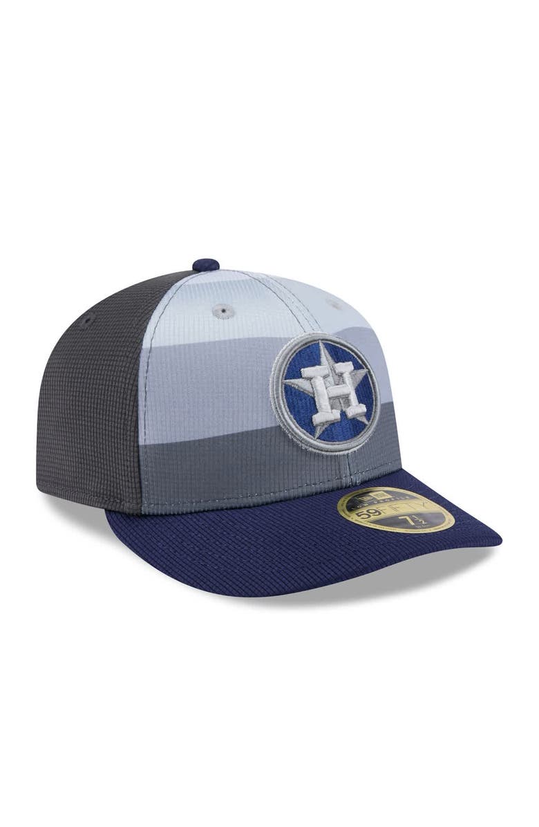 New Era Men's New Era Gray/Navy Houston Astros 2025 Batting Practice Low Profile 59FIFTY Fitted Hat, Alternate, color, Gray
