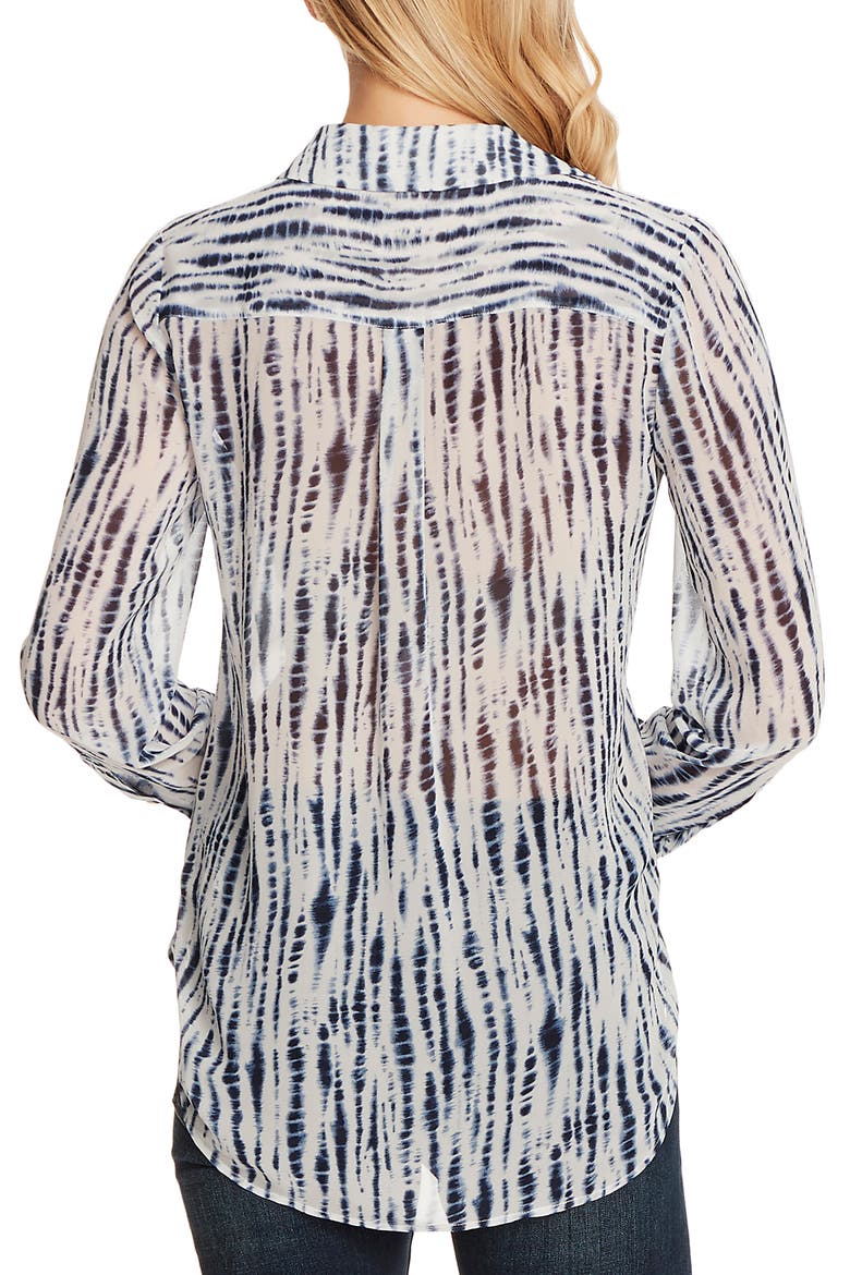 Ikat Rivers Pocket Chiffon Blouse, Alternate, color, PEARL IVORY
