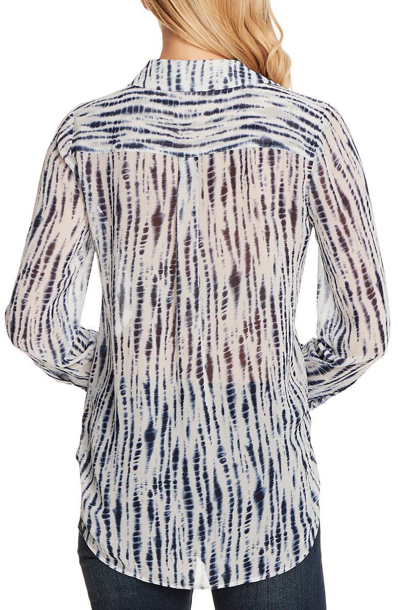 Vince Camuto Ikat Rivers Pocket Chiffon Blouse, Alternate, color, 