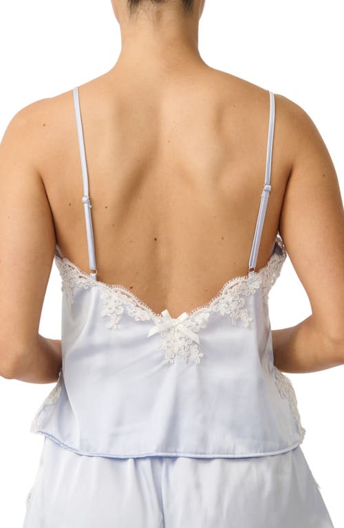 Kat The Label Cinderella Lace Trim Stretch Satin Camisole In Blue
