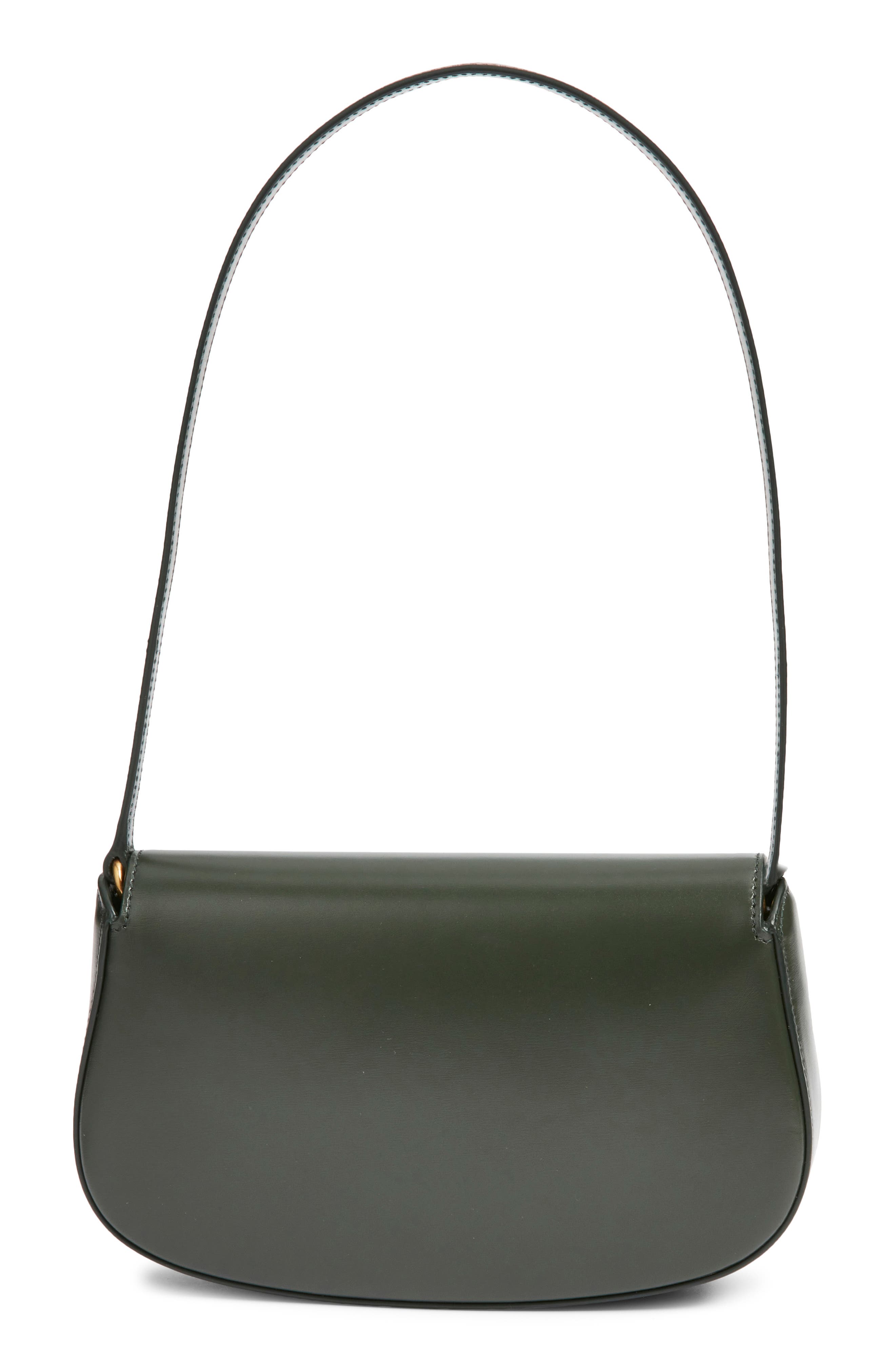 Saint Laurent Mini Voltaire Leather Shoulder Bag, Alternate, color, Vert Fonce