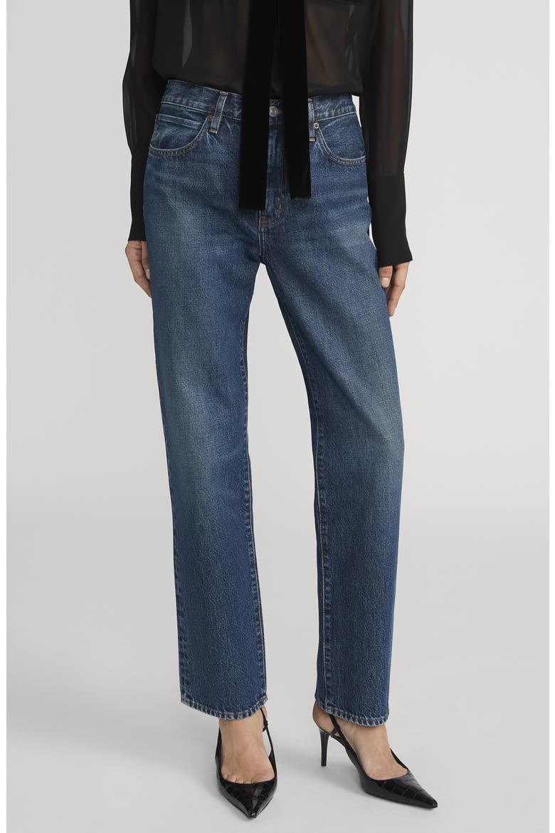 The Hang High Waist Ankle Straight Leg Jeans, Main, color, SAIL