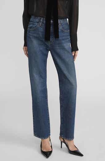 FRAME The Hang High Waist Ankle Straight Leg Jeans