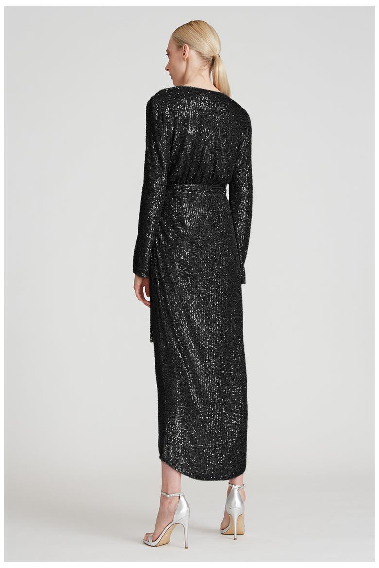 Falan Sequin Cocktail Dress, Alternate, color, Black
