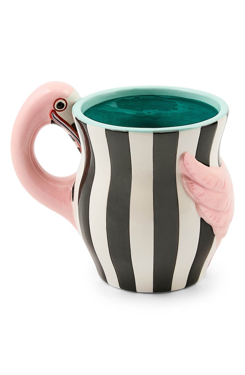 MACKENZIE CHILDS Patience Brewster Sheila Flamingo Ceramic Mug, Alternate, color, Pink