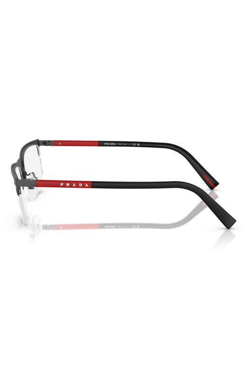 Prada Linea Rossa 53mm Semi Rimless Pillow Optical Glasses In Light Grey Gradient