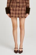 WAYF x Sara Walker Emily Plaid Fray Miniskirt