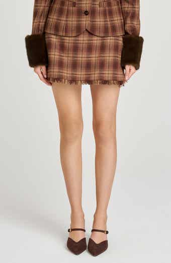 WAYF x Sara Walker Emily Plaid Fray Miniskirt