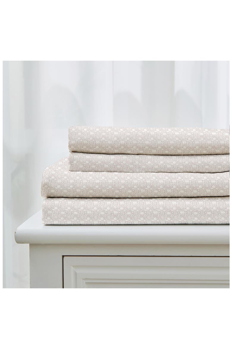 Killian Pre-Washed Sheet Set, Alternate, color, DIAMOND FLOWER GRAY