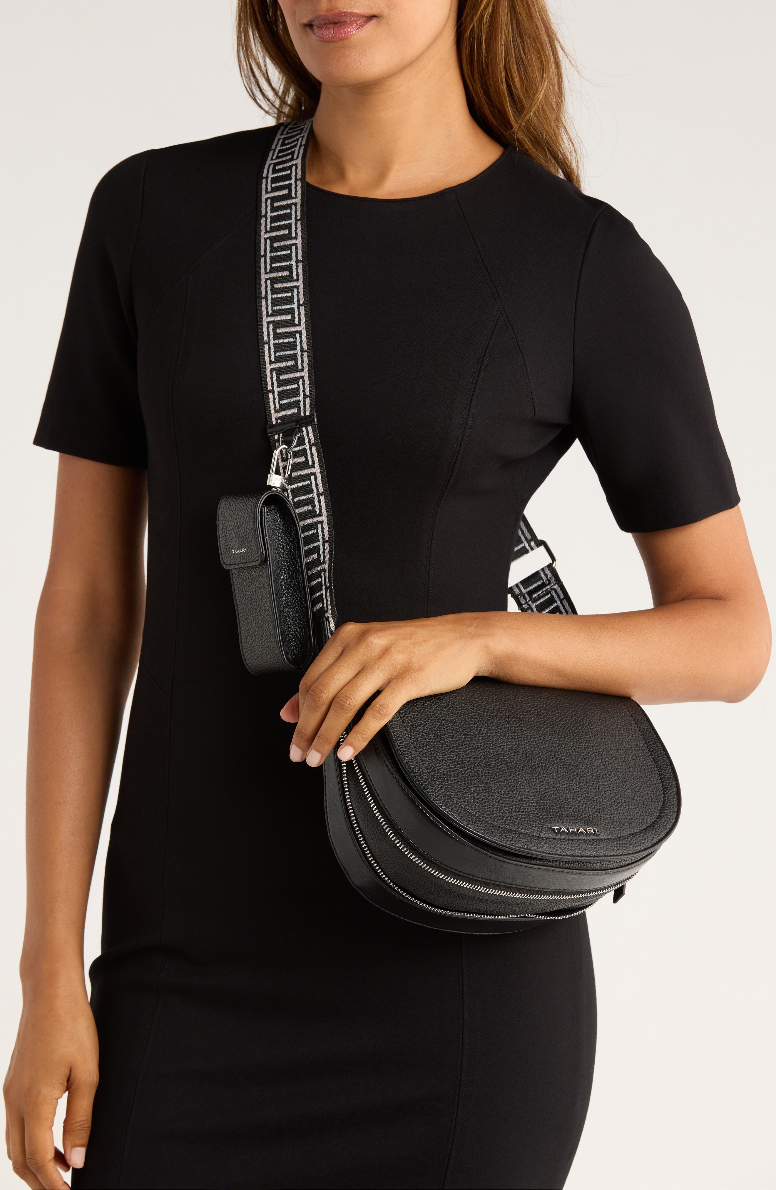 T Tahari Marcy Expandable Crescent Crossbody Bag, Alternate, color, 