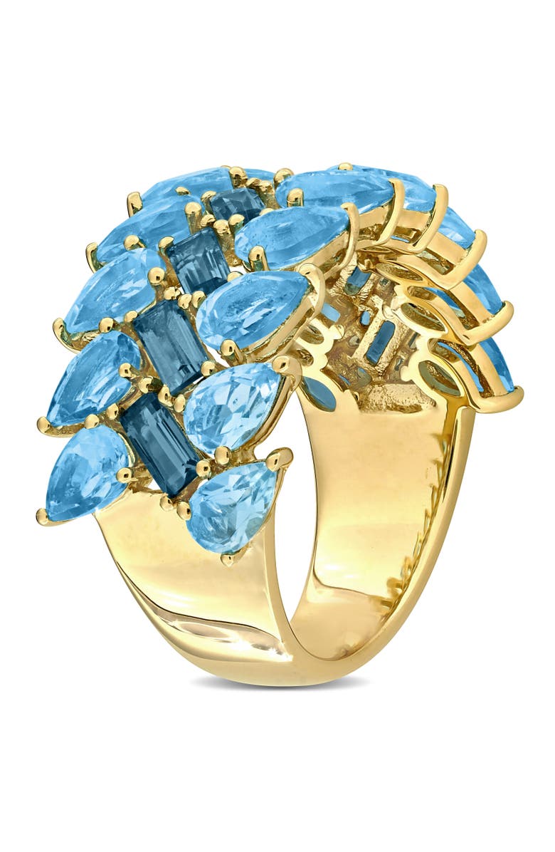 Julianna B. Blue Topaz 3-Row Wide Band Ring 10k, Alternate, color, Topaz