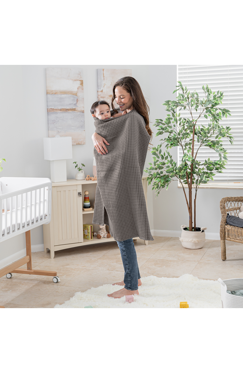 Comfy Cubs Baby Waffle Blankets, Alternate, color, Charcoal