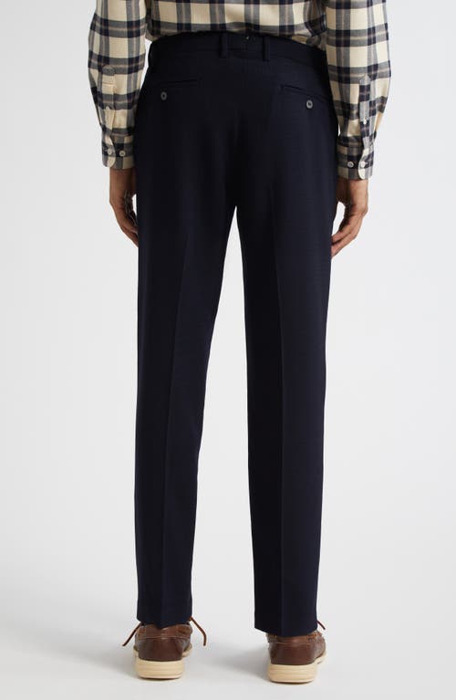 Sunspel Textured Stretch Wool Trousers In Blue