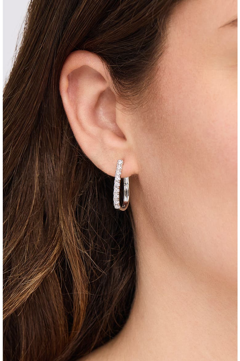 18K Gold Audrey Diamond Hoop Earrings, Alternate, color, 18K WHITE GOLD