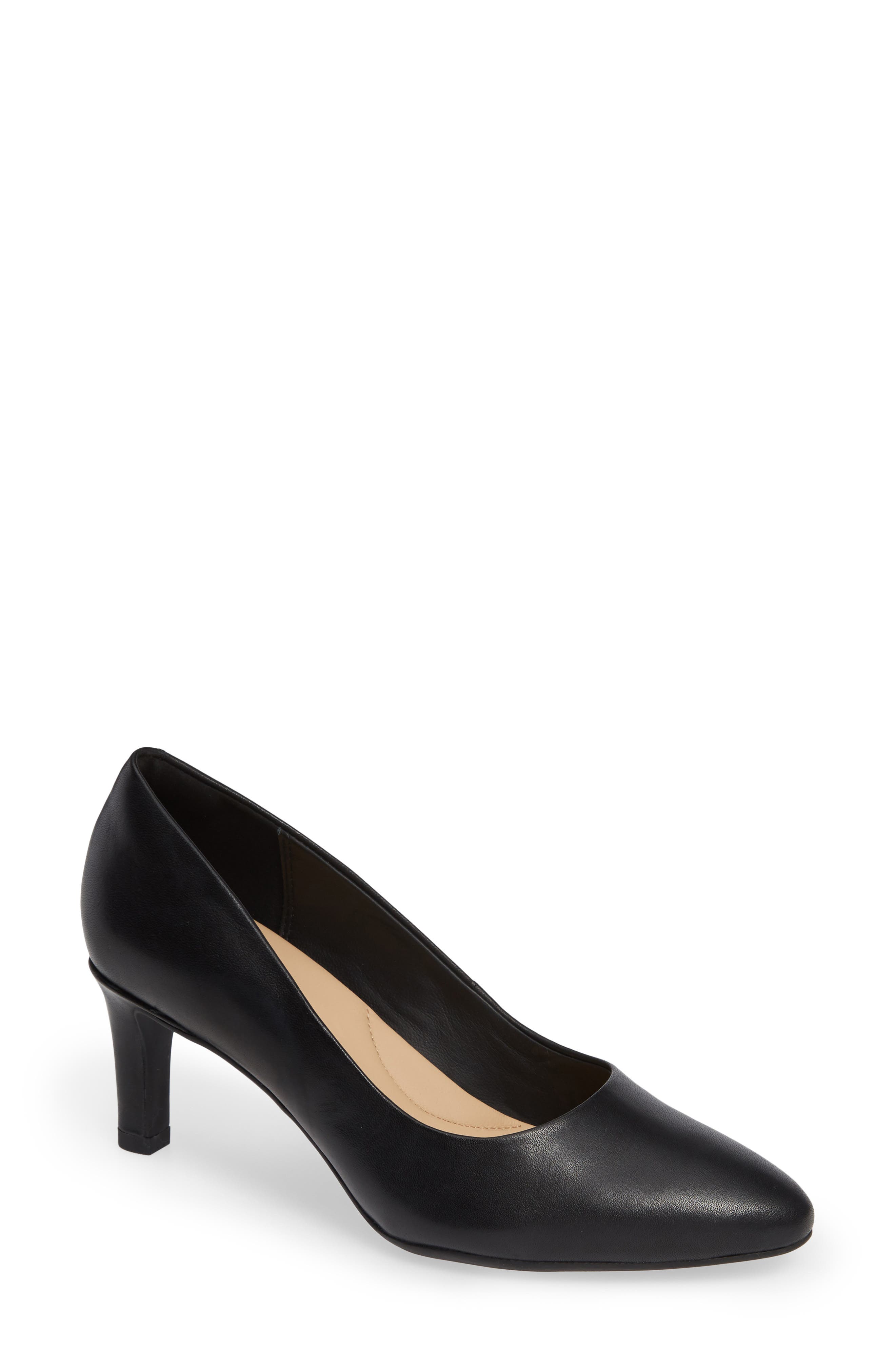 Calla Rose Pump, Main, color, BLACK/ BLACK LEATHER