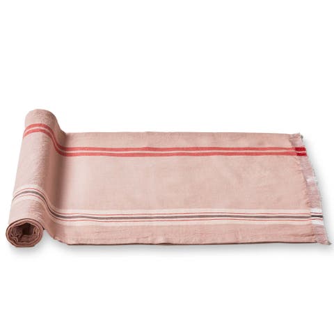 Lavender Honey Stripe Table Runner Cotton Machine Washable