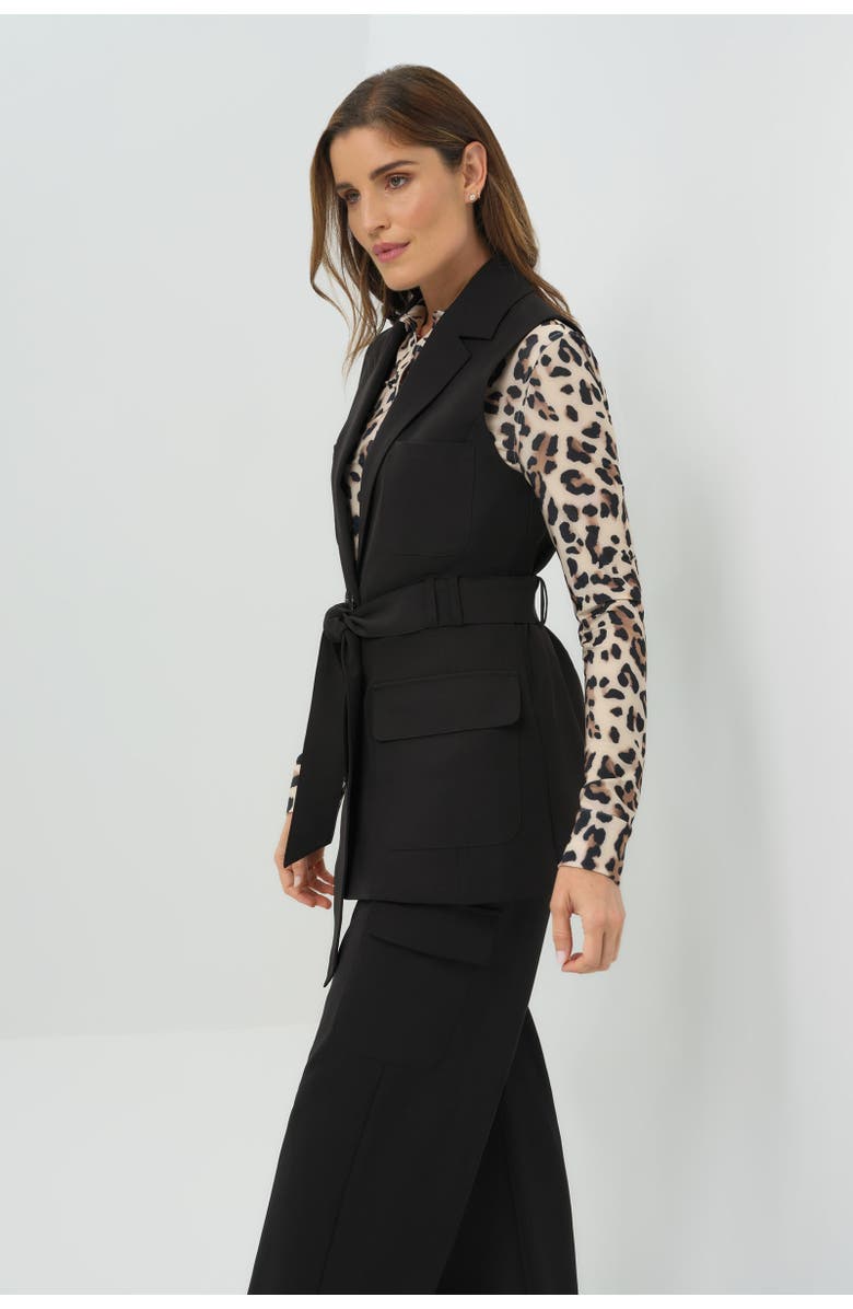 Anatomie Alyssa Belted Utility Vest, Alternate, color, Black