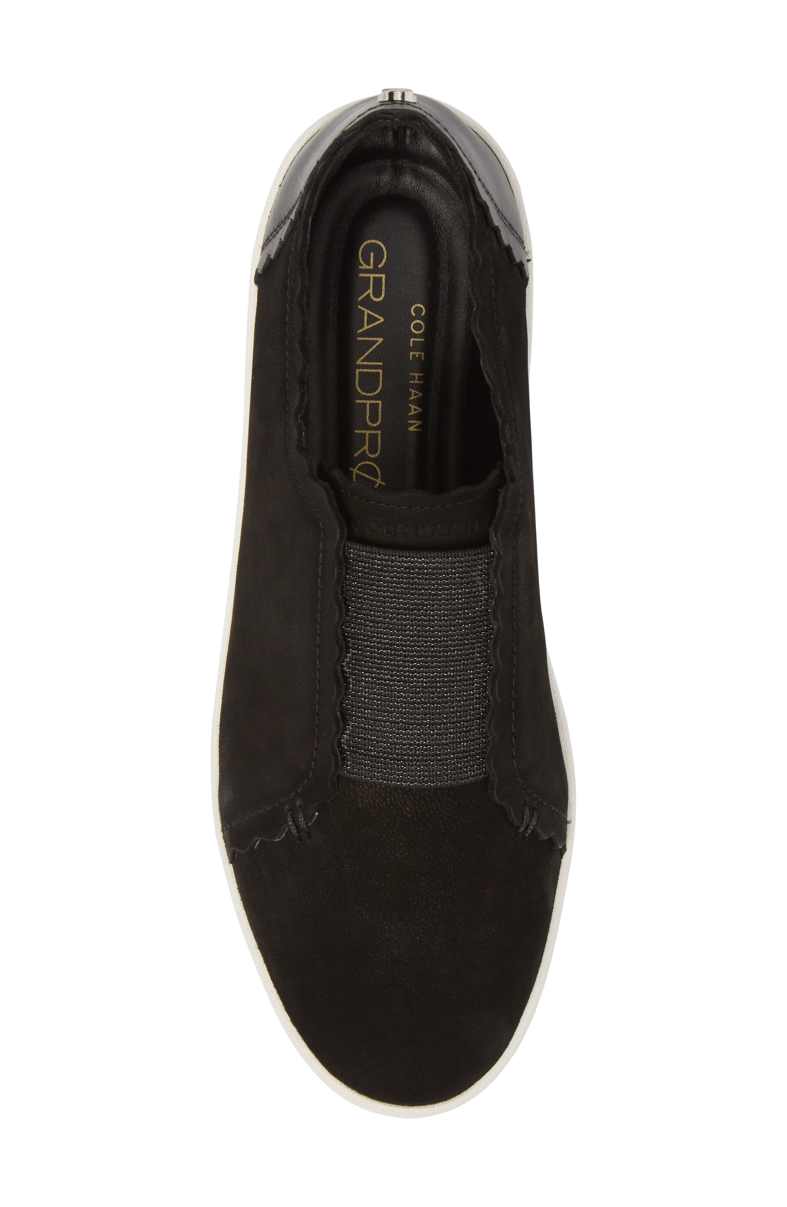 GrandPro Spectator Scalloped Slip-On Sneaker, Alternate, color, BLACK NUBUCK