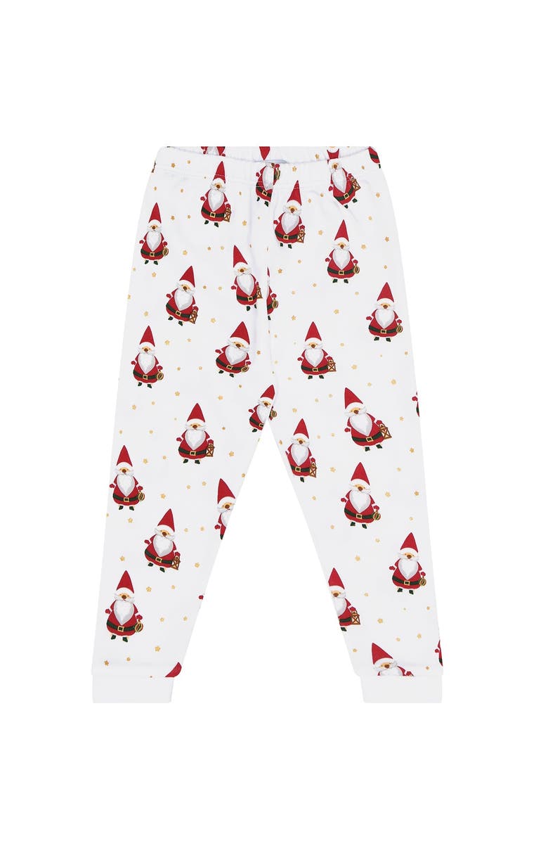 Nellapima Pima Cotton Santa Print Zipper Footie - Baby, Alternate, color, Multicolor