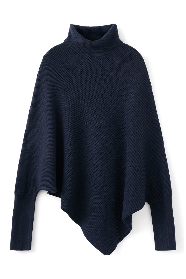 Asymmetric Turtleneck Sweater, Alternate, color, NAVY