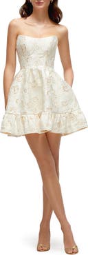 Dessy Collection Cat Eye Jacquard Corset Minidress